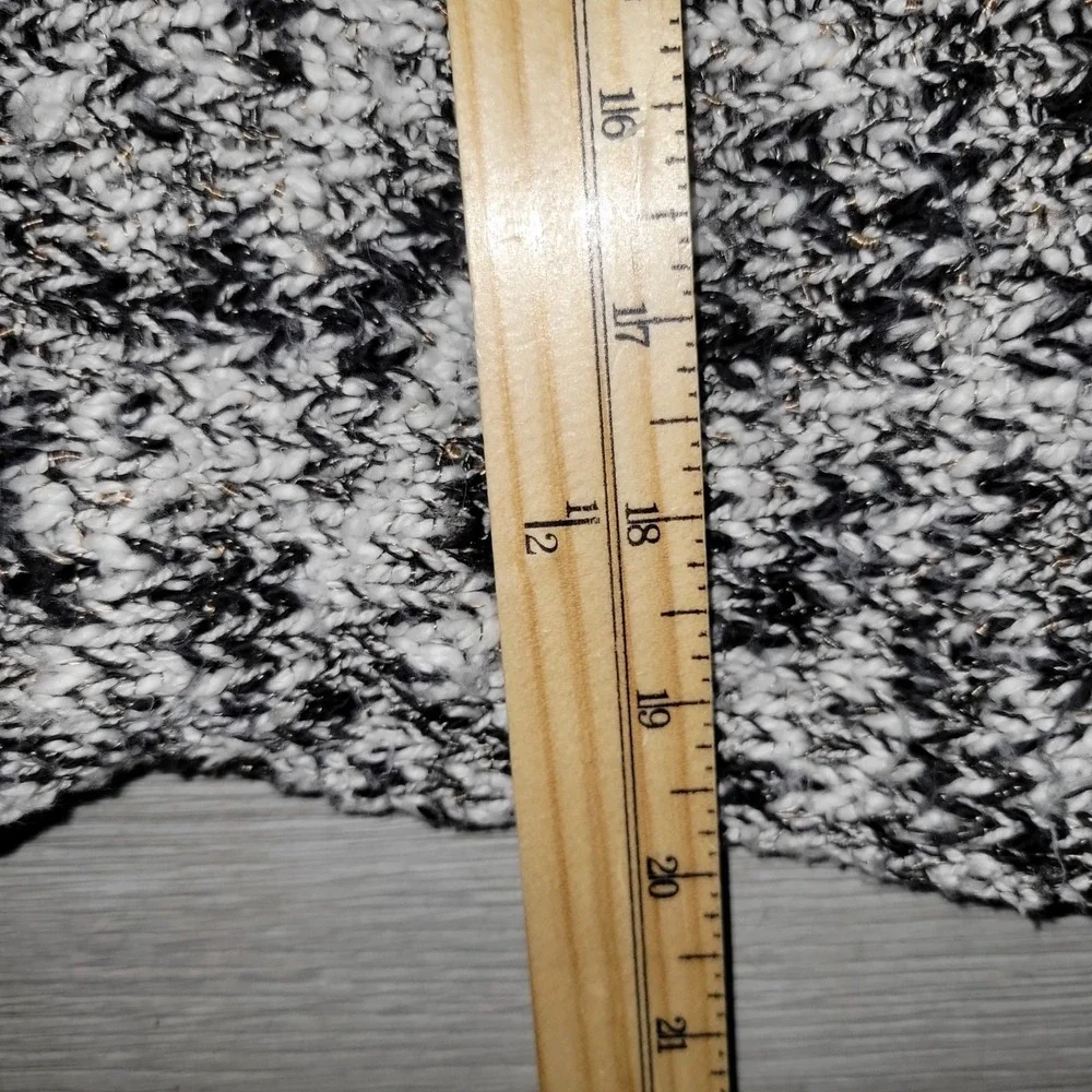 EILEEN FISHER Black White Gold Speckled Knit Sweater Top XS 3/4 Sleeve luxury‎